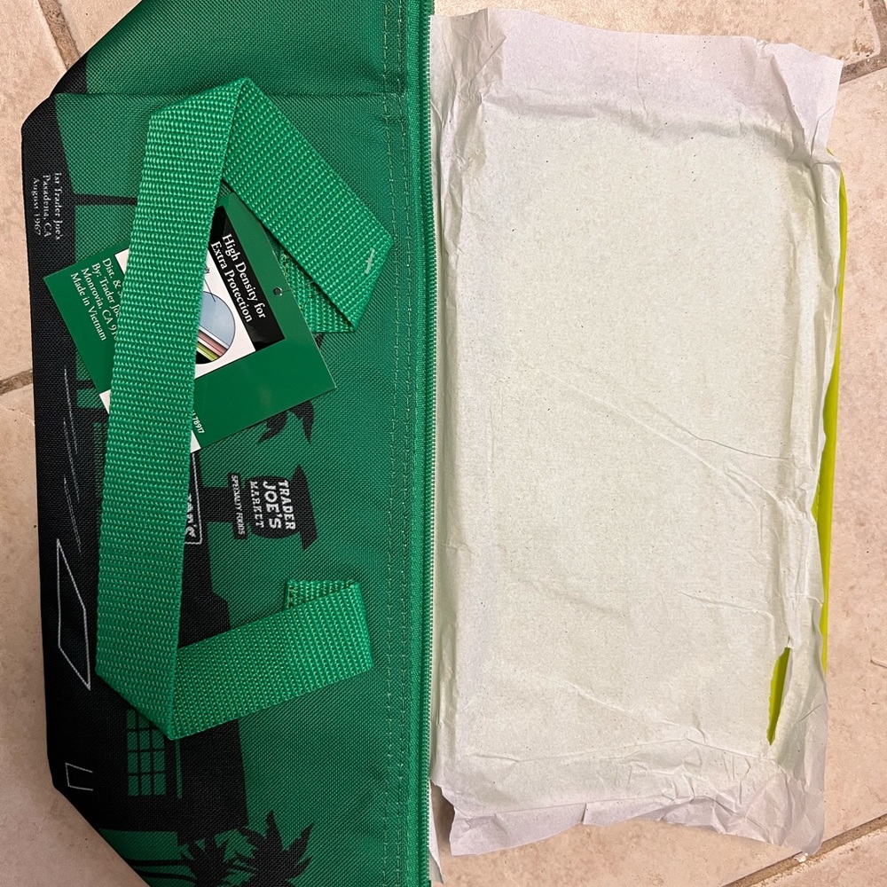 Trader Joe's Mini Insulated Cooler Tote Lunch Bag Green